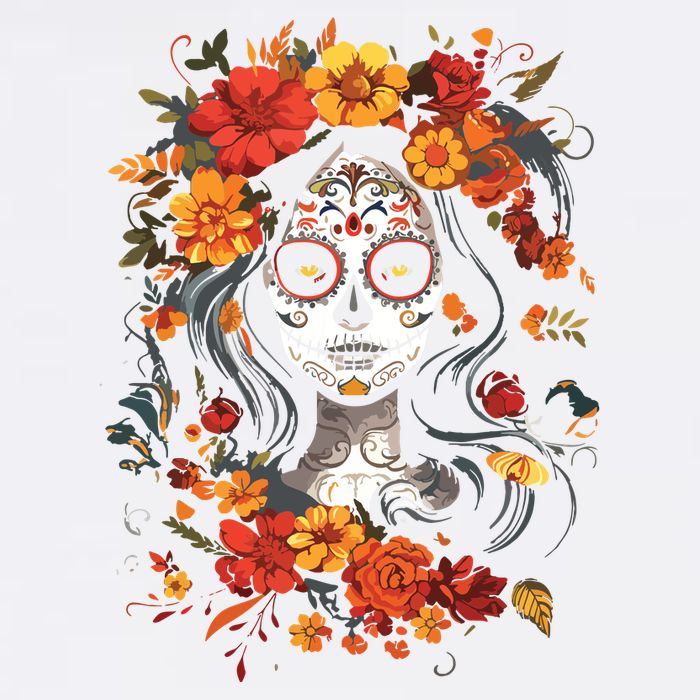 De Los Muertos La Catrina Day Of The Dead Sugar Skull Cooling Performance Crew T-Shirt