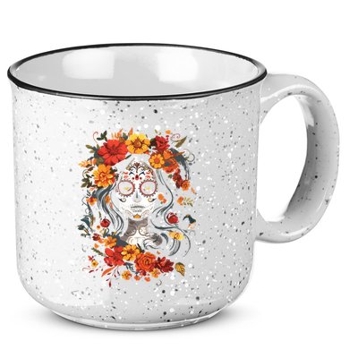 De Los Muertos La Catrina Day Of The Dead Sugar Skull 15oz Campfire Ceramic Mug