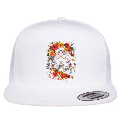 De Los Muertos La Catrina Day Of The Dead Sugar Skull Flatbill Hat