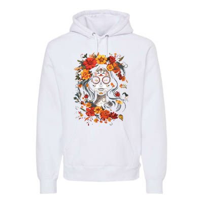 De Los Muertos La Catrina Day Of The Dead Sugar Skull Premium Hoodie