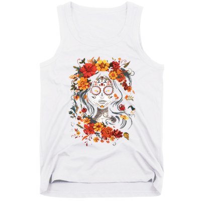 De Los Muertos La Catrina Day Of The Dead Sugar Skull Tank Top