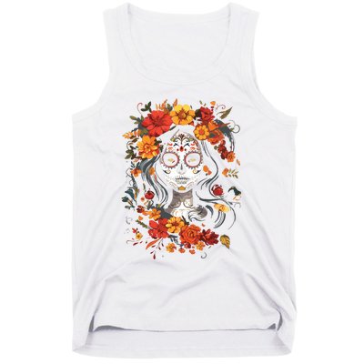 De Los Muertos La Catrina Day Of The Dead Sugar Skull Tank Top