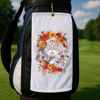 De Los Muertos La Catrina Day Of The Dead Sugar Skull Golf Towel