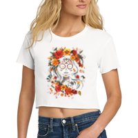 De Los Muertos La Catrina Day Of The Dead Sugar Skull Women's Crop Top Tee