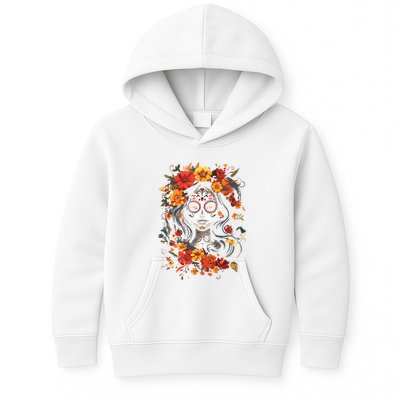De Los Muertos La Catrina Day Of The Dead Sugar Skull Kids Hoodie