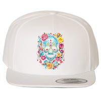 De Los Muertos Day Of The Dead Sugar Skull Halloween Wool Snapback Cap