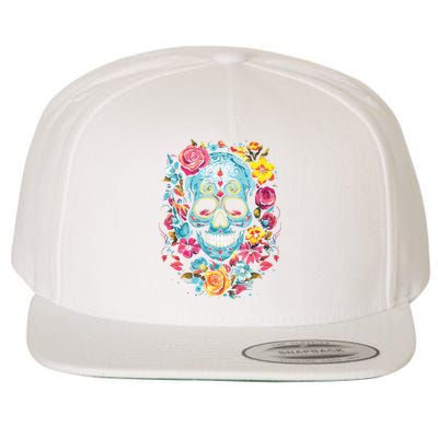 De Los Muertos Day Of The Dead Sugar Skull Halloween Wool Snapback Cap