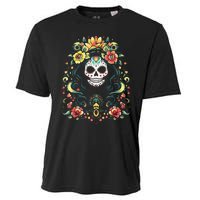 De Los Muertos La Catrina Day Of The Dead Sugar Skull Cooling Performance Crew T-Shirt