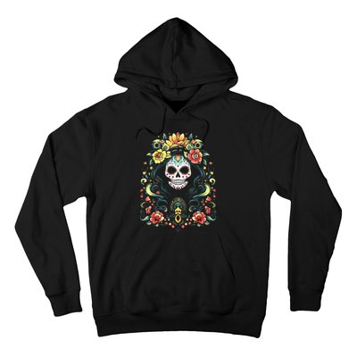 De Los Muertos La Catrina Day Of The Dead Sugar Skull Hoodie