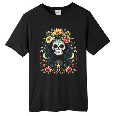 De Los Muertos La Catrina Day Of The Dead Sugar Skull Tall Fusion ChromaSoft Performance T-Shirt