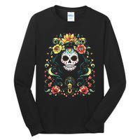 De Los Muertos La Catrina Day Of The Dead Sugar Skull Tall Long Sleeve T-Shirt