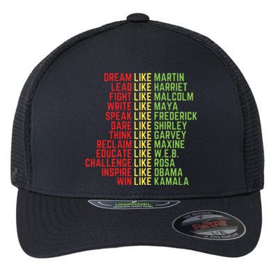 Dream Like Martin Black History Month Flexfit Unipanel Trucker Cap