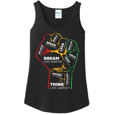 Dream Like Martin Lead Like Harriet Black History Month Ladies Essential Tank