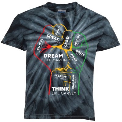 Dream Like Martin Lead Like Harriet Black History Month Kids Tie-Dye T-Shirt