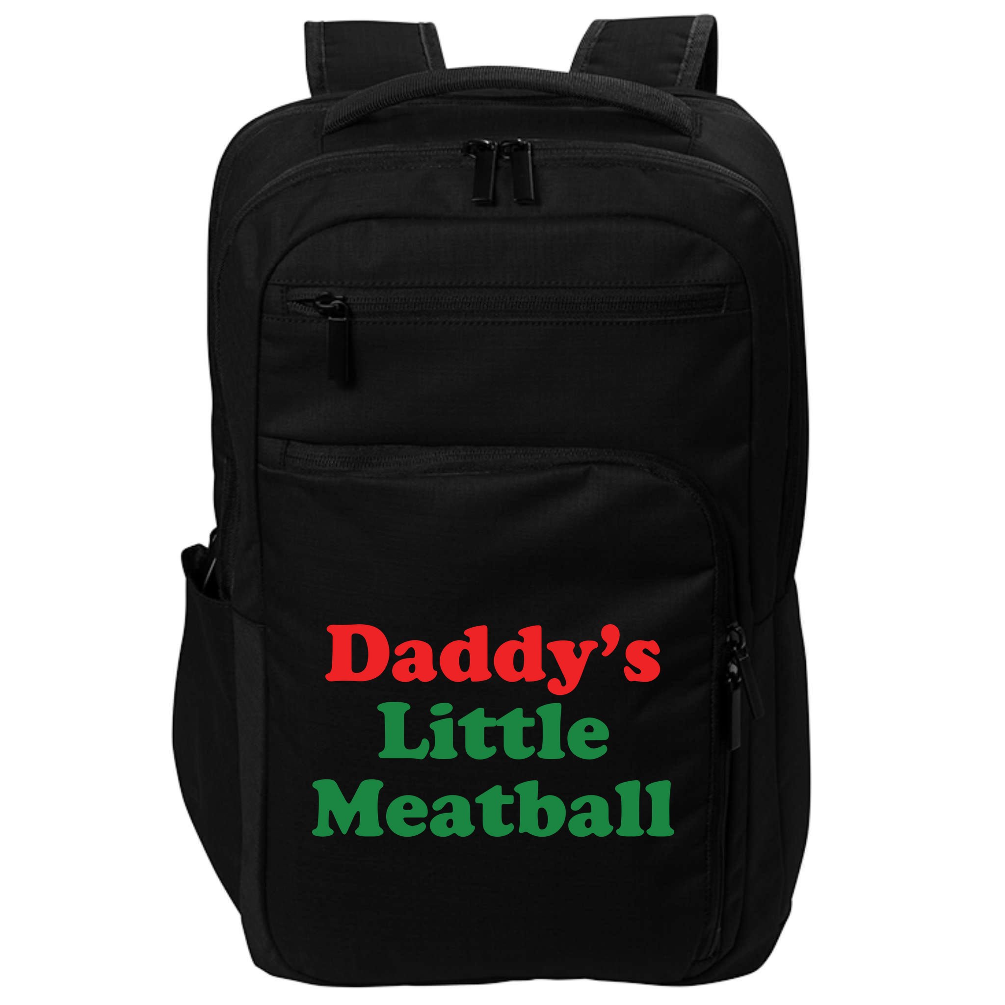 Daddy Little Meatball Italian Ironic Funny Meme Impact Tech Backpack