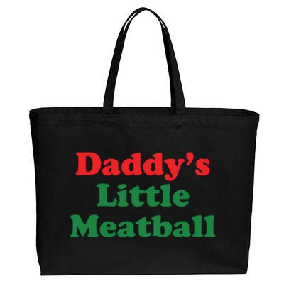 Daddy Little Meatball Italian Ironic Funny Meme Cotton Canvas Jumbo Tote