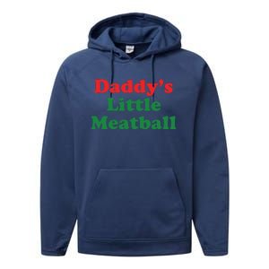 Daddy Little Meatball Italian Ironic Funny Meme Performance Fleece Hoodie