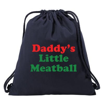 Daddy Little Meatball Italian Ironic Funny Meme Drawstring Bag