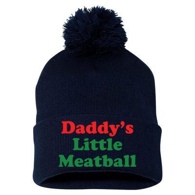 Daddy Little Meatball Italian Ironic Funny Meme Pom Pom 12in Knit Beanie