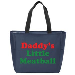 Daddy Little Meatball Italian Ironic Funny Meme Zip Tote Bag