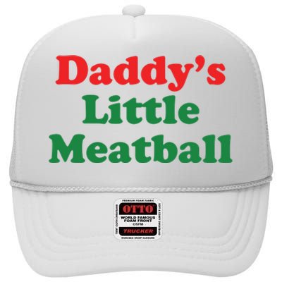 Daddy Little Meatball Italian Ironic Funny Meme High Crown Mesh Back Trucker Hat