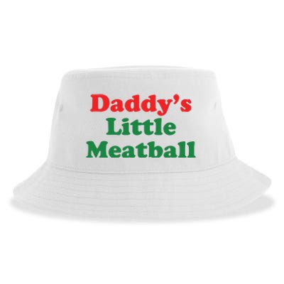 Daddy Little Meatball Italian Ironic Funny Meme Sustainable Bucket Hat