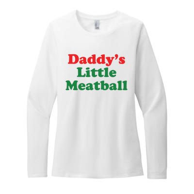 Daddy Little Meatball Italian Ironic Funny Meme Womens CVC Long Sleeve Shirt