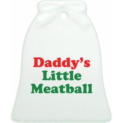 Daddy Little Meatball Italian Ironic Funny Meme Ceramic Bell Ornament