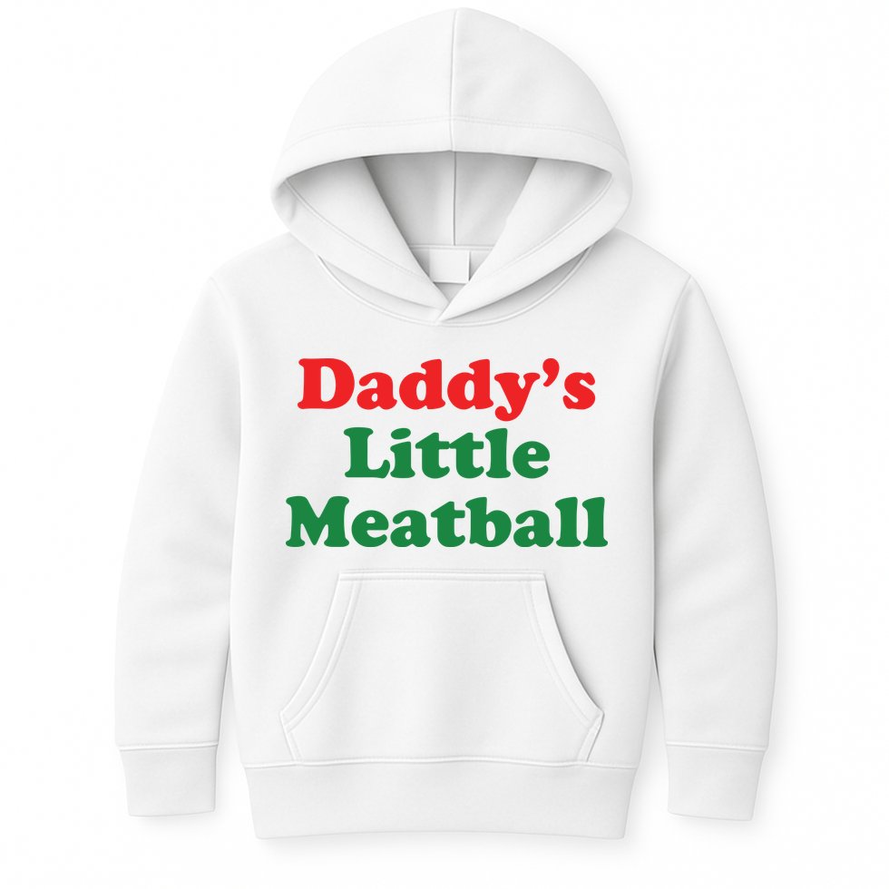 Daddy Little Meatball Italian Ironic Funny Meme Kids Hoodie