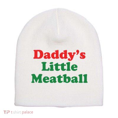 Daddy Little Meatball Italian Ironic Funny Meme Short Acrylic Beanie