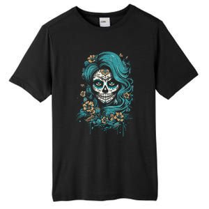 De Los Muertos La Catrina Day Of The Dead Sugar Skull Tall Fusion ChromaSoft Performance T-Shirt