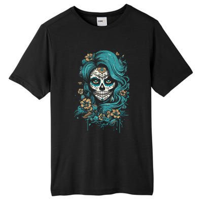 De Los Muertos La Catrina Day Of The Dead Sugar Skull Tall Fusion ChromaSoft Performance T-Shirt