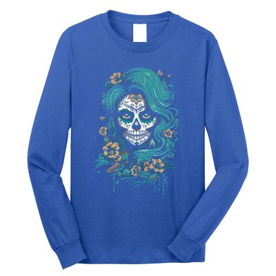 De Los Muertos La Catrina Day Of The Dead Sugar Skull Long Sleeve Shirt