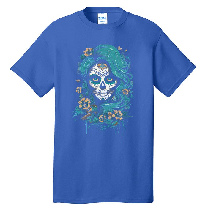 De Los Muertos La Catrina Day Of The Dead Sugar Skull Tall T-Shirt