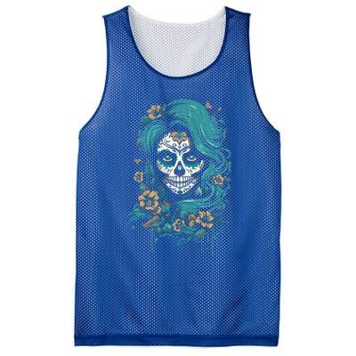 De Los Muertos La Catrina Day Of The Dead Sugar Skull Mesh Reversible Basketball Jersey Tank