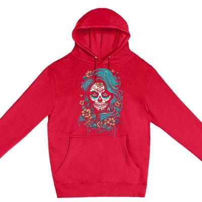 De Los Muertos La Catrina Day Of The Dead Sugar Skull Premium Pullover Hoodie