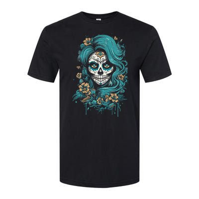 De Los Muertos La Catrina Day Of The Dead Sugar Skull Softstyle CVC T-Shirt