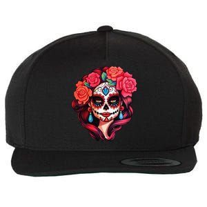 De Los Muertos La Catrina Day Of The Dead Sugar Skull Women Wool Snapback Cap