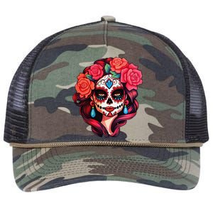 De Los Muertos La Catrina Day Of The Dead Sugar Skull Women Retro Rope Trucker Hat Cap