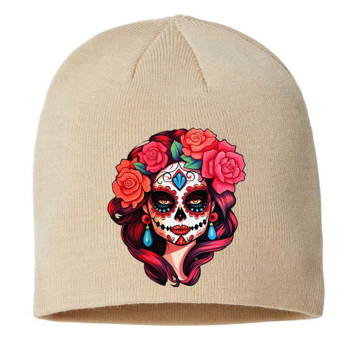 De Los Muertos La Catrina Day Of The Dead Sugar Skull Women Sustainable Beanie