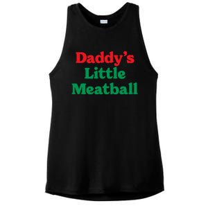 Daddy's Little Meatball Funny Ladies PosiCharge Tri-Blend Wicking Tank