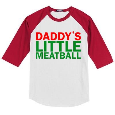 Daddy's Little Meatball Funny Kids Colorblock Raglan Jersey