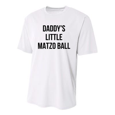 DaddyS Little Matzo Ball Youth Performance Sprint T-Shirt