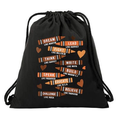 Dream Like Martin Leaders African Black History Month Drawstring Bag