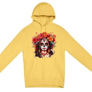 De Los Muertos La Catrina Day Of The Dead Sugar Skull Premium Pullover Hoodie