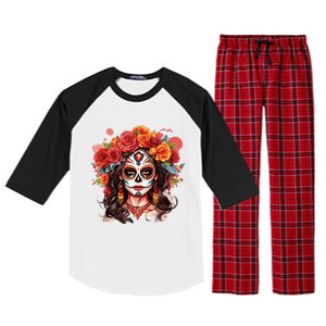 De Los Muertos La Catrina Day Of The Dead Sugar Skull Raglan Sleeve Pajama Set