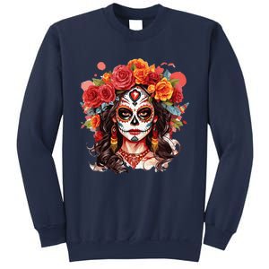 De Los Muertos La Catrina Day Of The Dead Sugar Skull Sweatshirt