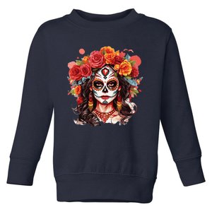 De Los Muertos La Catrina Day Of The Dead Sugar Skull Toddler Sweatshirt