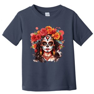 De Los Muertos La Catrina Day Of The Dead Sugar Skull Toddler T-Shirt