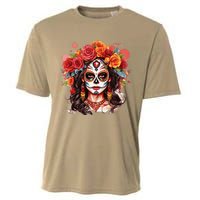 De Los Muertos La Catrina Day Of The Dead Sugar Skull Cooling Performance Crew T-Shirt